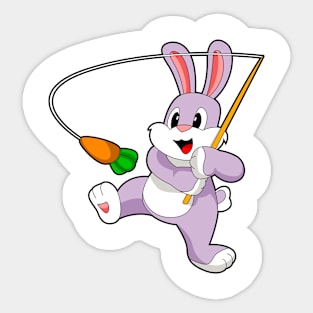 Rabbit Fisher Fishing rod Carrot Sticker